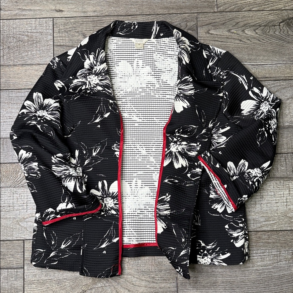 Christopher & Banks Black and White Patterned Jacket